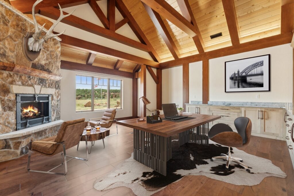 Timber Frame Architecture 3 Whiskey Sierra Ranch, Kanab Adobe Realty, Coldwell Banker Global Luxury Office 3 - Whiskey Sierra Ranch, Kanab Adobe Realty, Coldwell Banker Global Luxury